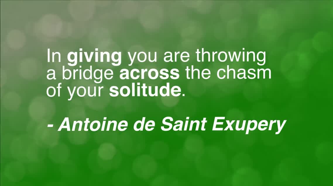 In giving you are throwing